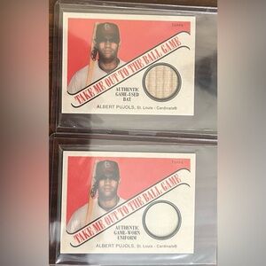 Albert Pujols 2004 Topps Cracker Jack Take Me Out to the Ballgame Set of 2 Cards